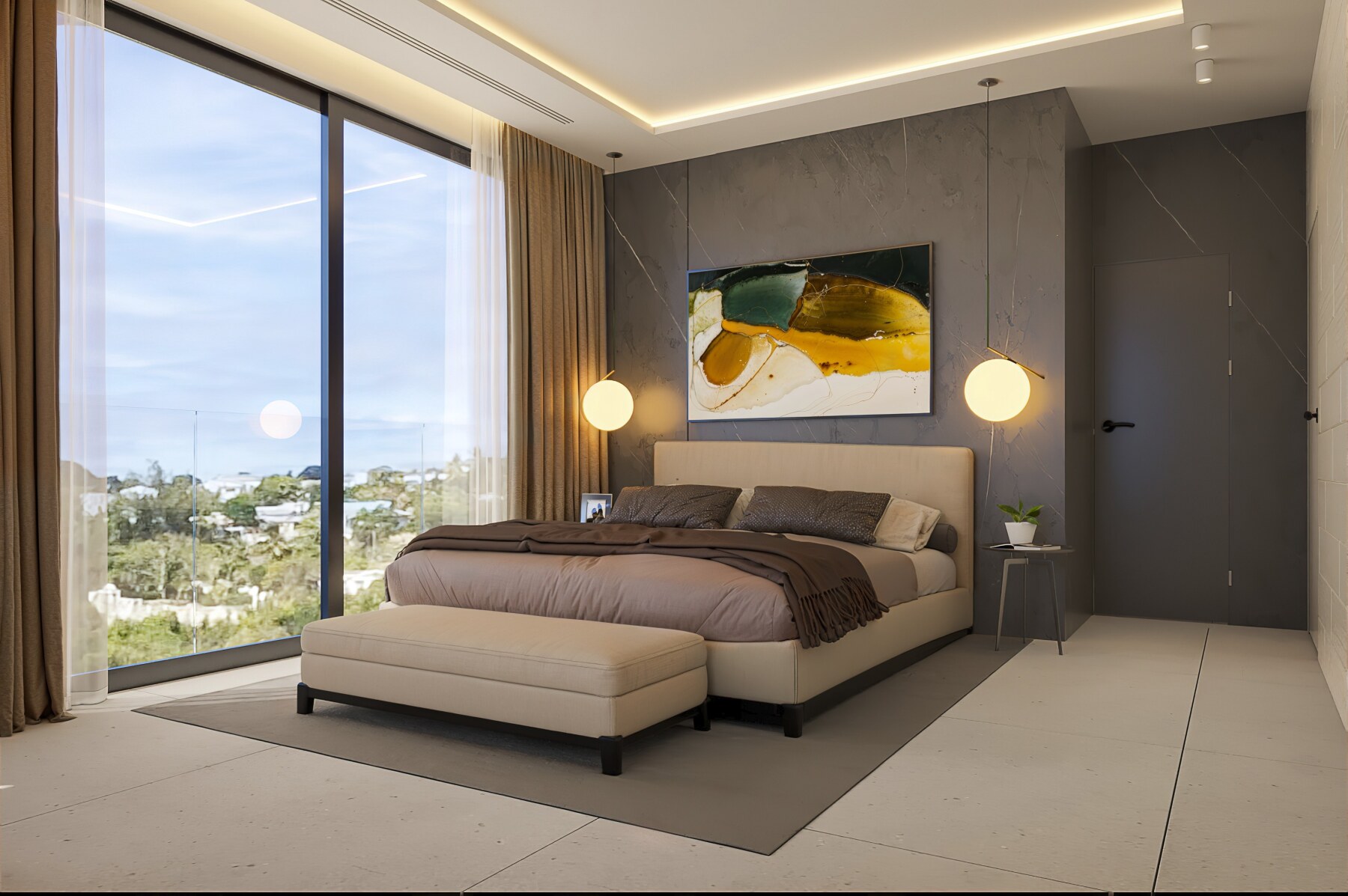1.Dolce Vita Bedroom 1 with land view 1.Dolce Vita Bedroom 1 with land view