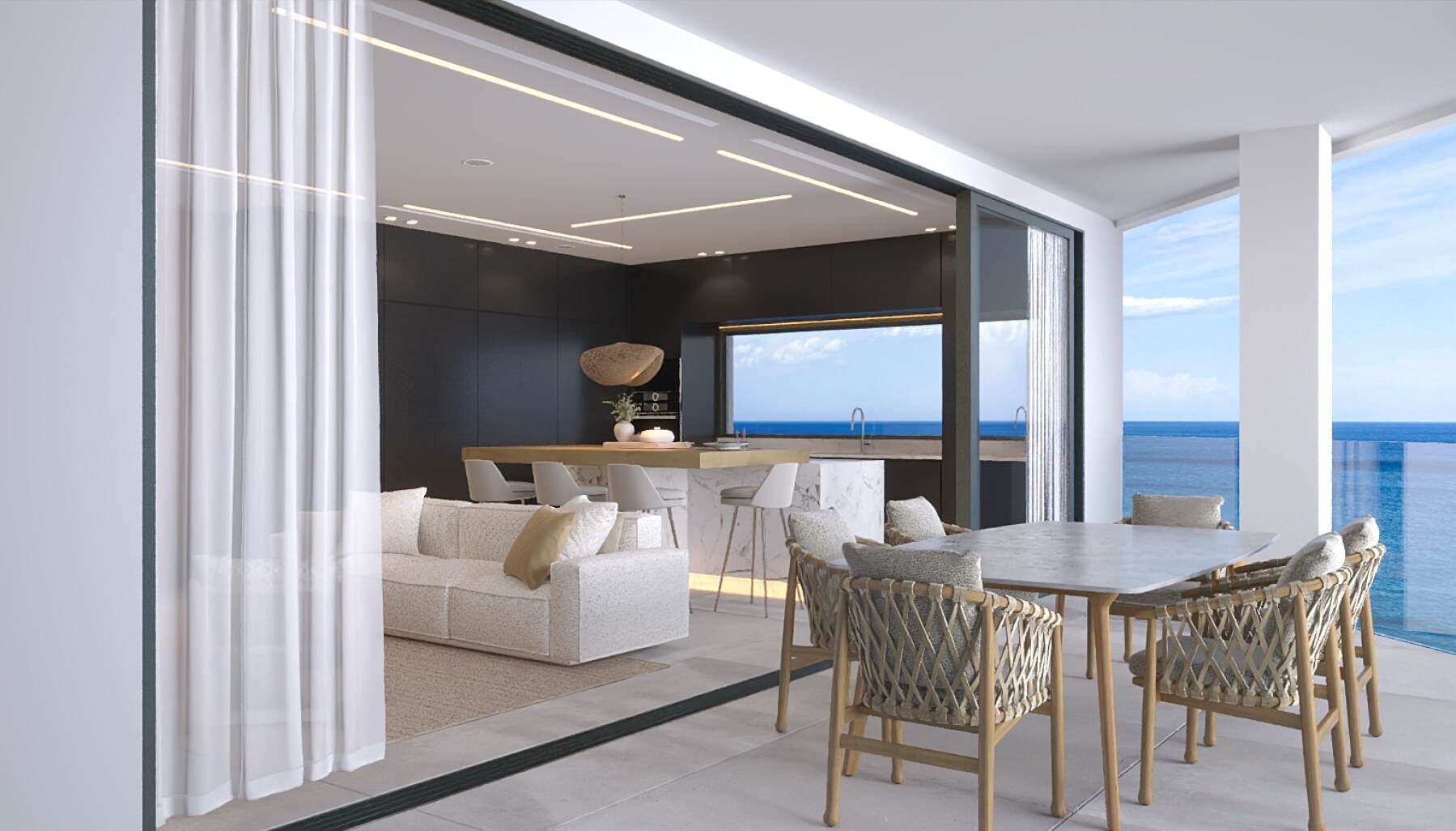 Dolce Vita Balcony and open doors into living area Dolce Vita Balcony and open doors into living area