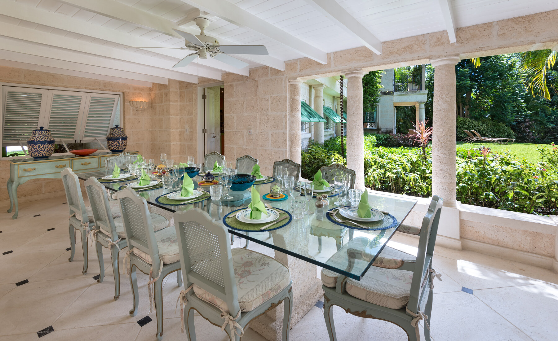 Sandy Lane Evergreen terrace dining